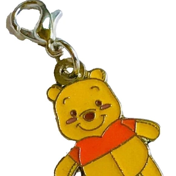 Vintage Disney Winnie the Pooh Bear Clip On Charm Zipper Pull Purse Bag Signed - Picture 6 of 11